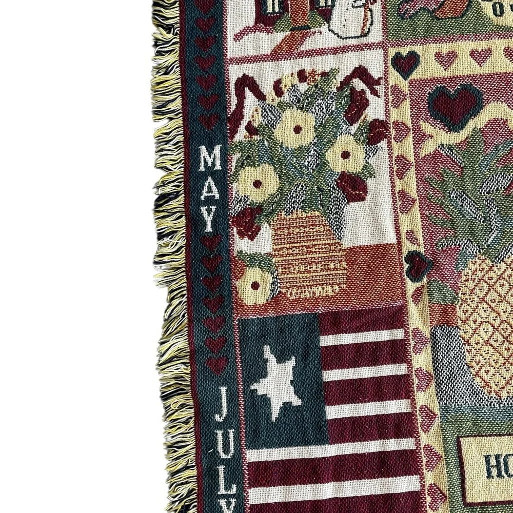 Vintage Tapestry Blanket Throw Home Is Where The Heart Is 60 x 44